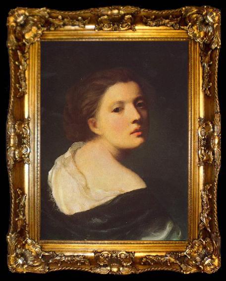framed  Jean-Baptiste Greuze Portrat eines jungen Madchens, ta009-2